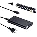 Produktbild NEW POW 90W Ladegerät Universal Netzteil 15V 16V 18.5V 19V 19.5V 20V Tragbares Kabel Ladegerät Ultrabooks Portable Tablet Notebooks AC Adapter 15-20V 5A für Acer Sony Samsung Lenovo Toshiba Dell Asus Medion mit 5V 2A USB Port für Samsung HTC Nokia GPS MP3 MP4 Automatische Spannung(Black)