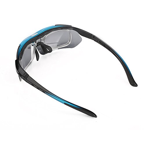 MOREZONE Radbrille, Polarisierte Radbrillen Brille Sunglasses zum Ski Hiking Outdoor-Sport Brillen mit 5 wechselbaren Linsen, UV-Beständig Fahrrad Radbrillen Fahrradbrille - 5