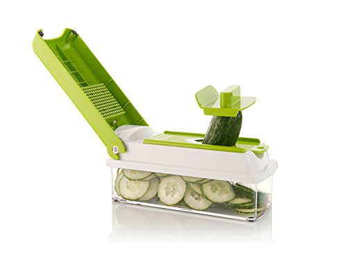 Genius Nicer Dicer Plus Kompakt Set , 7-tlg. Gemüse- Obst- Multi-Schneider NEU, Farbe:grün - 2