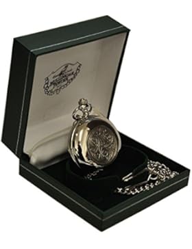 Mullingar Pewter Edelstahl-Taschenuhr mit keltischem Logo