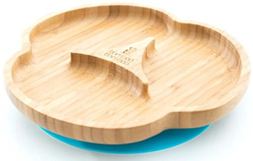 Baby Saugnapf-Teller, Standfeste Saug-Fütter-Teller, aus naturbelassenem Bambus - 2