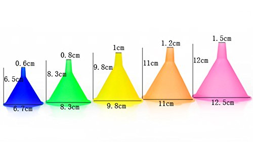 Trichter Küche Regenbogenfarben Trichter Set – 5 Stück Kochtrichter (67, 83, 98,110 und 125 mm) Trichter für Küche - 3