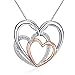 Produktbild Fu You Damen Kette mit Anhänger 925 Sterling Silber Halskette Herz Anhänger Ketten für Damen Mädchen Länge 45+5cm