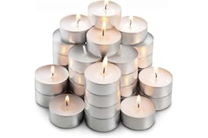 Shabba Dabba Doo 8 Hour Burning Tealights, Pack of 50, White, 3,5x2,5cm, Unscented