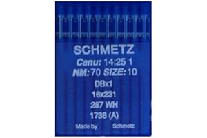 La Canilla ® - 10 Agujas para Máquina de Coser Industrial Schmetz DBx1 1738(A) 16x231 Grosor 70/10 Pistón Redondo