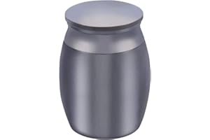 LSTCPGLAI NA Small Keepsake Urns Stainless Steel Mini Waterproof Memorial Cremation Container Jar for Memorial Human Pet Ashes… (B Black)