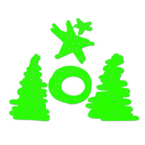 Amazingdeal365 4pcs Christmas Tree Metall Form Stanzschablonen Schablonen Schneiden DIY Dekor Sammelalbum Karten Buchzeichen Lesezeichen als Geschenk für Freunde Geburtstag Kinder,Kindergarten Hobby Schule Handarbeit Unterricht usw. Ein tolles Geschenk! - 2