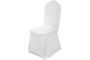 ‎VELPAX VELPAX Stuhlhussen 100 Stück, Universell Stuhlhussen Weiß Polyester, Elegante Stuhl Stuhlbezüge Elasthan Spandex Waschbarer für Taufe Geburtstag Hochzeit Bankett Dekoration