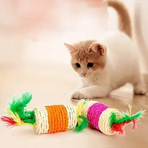Pets Empire Cat Kicker Toy Sisal Rope Interactive Toy Vocal Scratch Resistant 1PC ( Color May Vary )