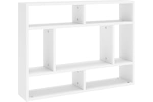 vidaXL Estantería de Pared Repisa Flotante Balda Estante Salón Sala de Estar Estudio Exhibición Decoración Madera Contrachapada Blanco 75x16x55 cm