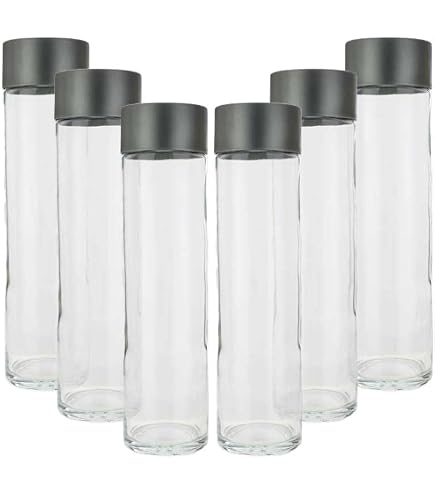 Bottiglie Vetro 500ml UCAMP Bottiglie Vetro 500 Ml X6 | Con Coperchio A Tenuta | Per Acqua, Succhi E Frullati Bottiglie Frullati - 6