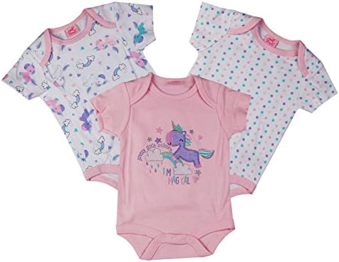 Zivaro Baby-Girls Vests Unicorn Theme Presents Gifts for Newborn Baby Girls Toddler Unisex Cute Clothing Sets Sleepsuit Vest Bib Hat Outfits Bundles Pack