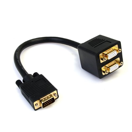 StarTech.com 30cm VGA auf 2x VGA Splitter-Kabel - St/Bu - VGA HD15 Y-Verteiler Stecker/Buchse - Vergoldet