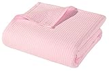 Wohnwohl Waffel Piqué Babydecke I Erstlingsdecke I Säuglingsdecke I Baby-Kuscheldecke I Farbe Rosa I 70 x 110cm