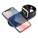 Produktbild Sararoom Watch Ladestation, Ladepad Qi Kabelloses Ladedock Ladegerät Kompatibel für iPhone X/8/8 Plus, Apple Watch Series 2,3 zusammenklappbare Ladeschale 7,5 W/10 W für Samsung Galaxy S9/8 (Schwarz)