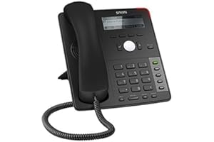 Snom D712 Global Desk 0004353 - Telefono con display a 4 righe S/W retroilluminato, 5 tasti funzione programmabili liberamente con LED), colore: Nero