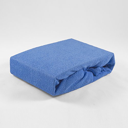 Frottee Spannbettlaken 60 x 120 cm blau Laken Bettlaken Babybett Spannbetttuch Betttuch