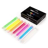 ✓ SIETE COLORES BRILLANTES: Nuestras barras luminosas profesionales vienen en siete colores diferentes: verde, amarillo, naranja, rojo, violeta, azul y blanco. Se mantienen iluminados durante mucho tiempo y con una luz particularmente intensa, lo que los hace muy visibles incluso a distancia. Con una longitud de aproximadamente 15 cm y una circunferencia de 5 cm, son muy fáciles de manejar.