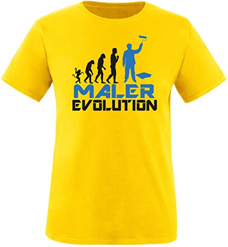 EZYshirt® Maler Evolution Herren Rundhals T-Shirt Gelb/Schwarz/Blau
