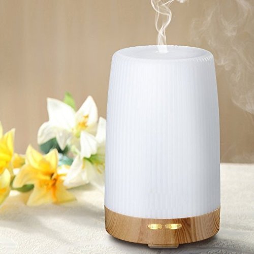 Euph 100ml Aroma Diffuser Aromatherapie Diffuser Nebel Luftbefeuchter Ultraschall Luftbefeuchter mit LED Farbwechsel ohne Lärm für Yoga Kinderzimmer Schlafzimmer Büro usw. -Weiß - 5