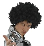  6 x negro FUNKY tamaño grande de pelo de peluca de pelo rizado AFRO 2133,6 cm S traje de neopreno para mujer UNISEX DISCO para hombre vestido de payaso de circo...