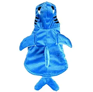 Genda 2Archer Adorable Blue Shark Pet Costume Hoodie Coat for Dogs and Cats