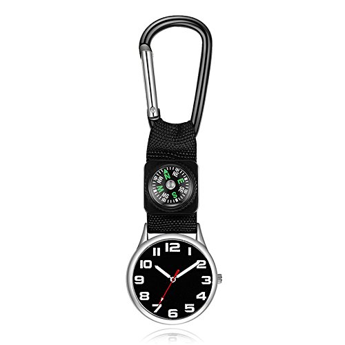 Preisvergleich Produktbild XDXDWEWERT Legierung Taschenuhr mit Karabiner-Krankenschwester-Uhr(Schwarz)