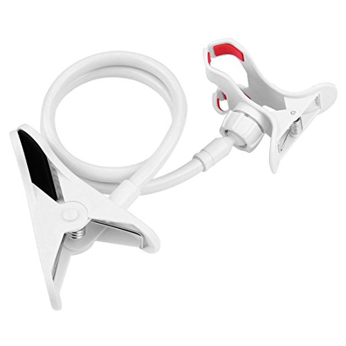 Handyhalterung Universal Handyhalter Lazy Mount Schwanenhals bis 55cm LÃ¤nge frei einstellbar 360Â° drehbar mit Kugelgelenk fÃ¼r alle Handy/Smartphone-Modelle bis 11,5cm Breite Clip Holder WeiÃŸ wortek