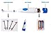 Pandaren Kids & Adult Blue electric toothbrush Attached 4 toothbrush head Rotating brush