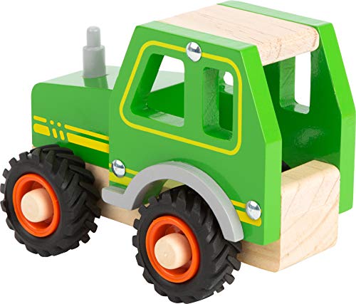 small foot 11078 Einsatzfahrzeug Traktor aus Holz, mit Fahrerhaus und gummierten Rädern, ab 18 Monaten - 2