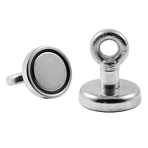 Magnetastico® | 1 Stück Neodym N35 Ösenmagnet 32 mm Ø | Haftkraft 34.0 Kilogramm | Super starker Neodymium Topfmagnet mit Öse bzw. Ringschraube verzinkt - 2