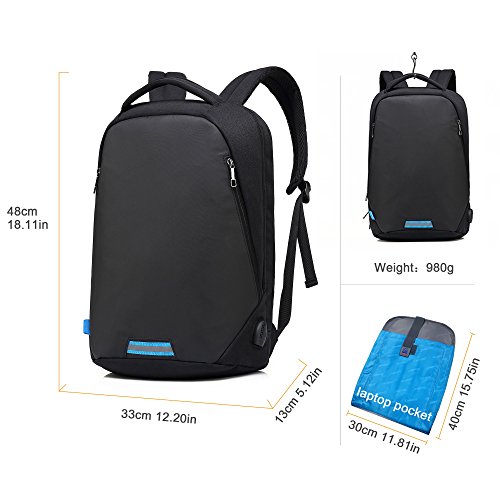 15 6 Zoll Business-Laptop-Rucksack mit Anti-Dieb-Rei  verschluss und USB-USB-Ladeanschluss  wasserdichte Reisen Backpack College Tasche mit versteckte