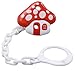 Dummy Soother Clip Holder Chain - Universal Size -- Mushroom Design