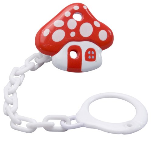 Dummy Soother Clip Holder Chain - Universal Size -- Mushroom Design