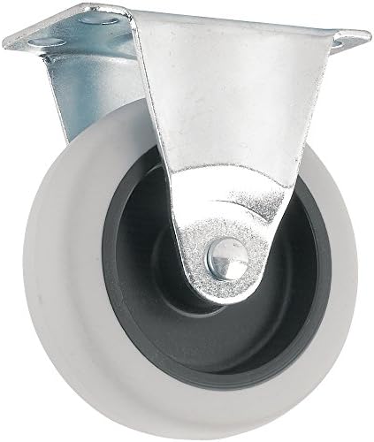 TPR Rubber Caster Wheel with Rigid Non-Swivel Top Plate  - 3-Inch -  110 lb. Load Capacity  -  Non-Marking for Use in Hospitals, Food Service, &amp; Other Institutional Applications