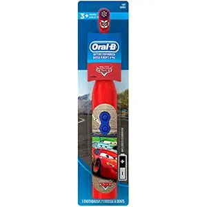 Oral B Kids Electric Battery Powered Disney and Pixars Cars, Soft Bristles Toothbrush (Age 3 +)