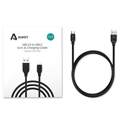 AUKEY USB C Kabel auf USB 3.0A 1M Type C Datenkabel , Ladekabel für Type C Geräte inklusive dem neuen MacBook, Google Chromebook Pixel Nokia N1 Tablet usw. Schwarz - 8