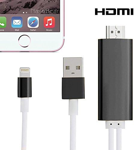 Lightning to HDMI Adapter Cable, Cooliker 8 Pin Lighting Digital AV to HDMI HDTV 1080P Cable Converter Adaptor Connector for iPhone 7 7 Plus 6s 6s Plus 6 6 Plus 5 5c 5s SE, iPad Air/Mini/Pro, iPod Touch (Black)