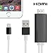 Produktbild Lightning HDMI Adapter Kabel, Apple Super Speed Anschluss auf 8-Pin-Stecker auf Stecker HDMI 1080p HDTV-Adapterkabel mit USB-Ladekabel füriPhone 7 7 Plus 6 s 6 s Plus 6 6 Plus 5 5c 5 s SE, iPad Air/Mini/Pro, iPod Touch (schwarz)
