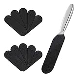 Pedicure Foot File and Callus Remover for Hard Skin Professional, Stainless Steel Foot Rasp File with Ten Free Refill Grits Double-Sided Replacement Pads Easy Feet Scrubber for Bath Pedicure Salon