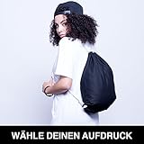 HASHTAGSTUFF® Turnbeutel mit Spruch / verschiedene Sprüche & Designs auswählbar / Beutel: Schwarz / Rucksack / Jutebeutel / Sportbeutel / Hipster -