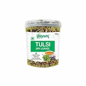 JIVYUM Natural Tulsi Dry Leaf - Immunity Booster - Popular As Ayurvedic Supplement (100 gm)