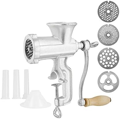 VisioBrands 2 in 1 Manual Meat Mincer 10 & # X2033 with sausage Salami Sausage Stuffer 311010