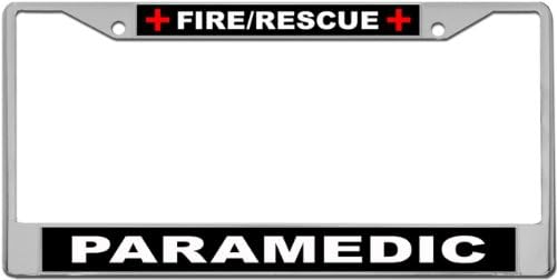 Fire/rescue - Paramedic Custom License Plate Metal Frame From Redeye Laserworks