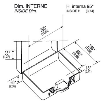 Kunststoffkoffer leer in transparent, Außenmaß: 406x296x100 mm - 3