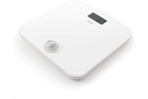 HAEGER U-POWER Bilancia da bagno digitale, tecnologia senza batteria: premere il pulsante per generare energia, capacità di 180 kg, schermo LCD di grandi dimensioni, spegnimento automatico