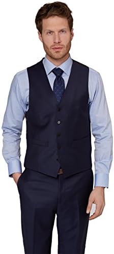 Ermenegildo Zegna Cloth Men`s Regular Fit Naples Blue Waistcoat 50R