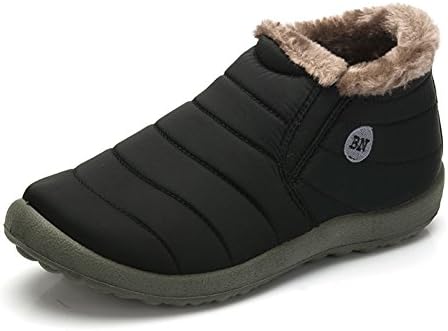 Neissstar Women's Antiskid Bottom Fur Lined Waterproof Snow Boots Black US 6.5 /EU 37