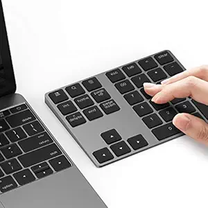 LEKVEY Bluetooth Number Pad, Lekvey Aluminum Rechargeable Numeric Keypad Slim 34-Keys External Numpad Keyboard Data Entry Compatible for MacBook , MacBook Air/Pro, iMac Windows Laptop Surface Pro