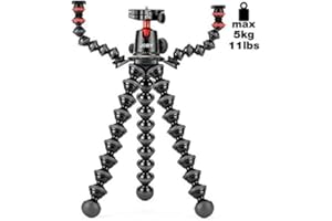 JOBY Kit 5K Rig de Trípode Flexible con Rótula y Dos Brazos GorillaPod para Cámaras DSLR, Micrófonos, Luces y Accesorios, Peso hasta 5 kg, JB01522-BWW